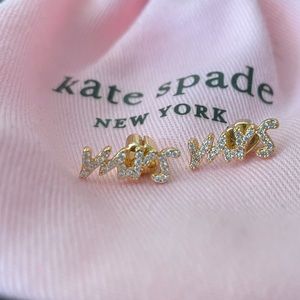 Kate spade “Mrs” diamond stud earrings
